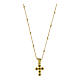 Golden cross necklace with black zircon silver 925, Agios s3