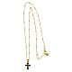 Golden cross necklace with black zircon silver 925, Agios s4