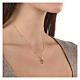 Collana dorata croce zirconi verde smeraldo argento 925 Agios s2