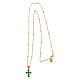925 Silver Gold-Plated Cross Necklace with Emerald Green Zircons by Agios s4