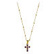 Collier doré croix zircons violets argent 925 Benedictus s1
