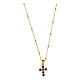 Golden Cross Necklace with Purple Zircons 925 Silver by Agios s1
