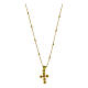 Golden Cross Necklace with Purple Zircons 925 Silver by Agios s3