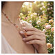 Collar dorada cruz zircones naranja plata 925 Benedictus s2