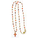 Golden Cross Necklace with Orange Zircons 925 Silver by Agios s4