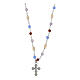 Collier doré croix zircons bleu ciel argent 925 Agios s3