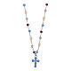 Necklace with blue zircon cross 925 silver, Agios s1