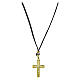 Collier cuir noir croix dorée arbre de vie argent 925 Benedictus s3