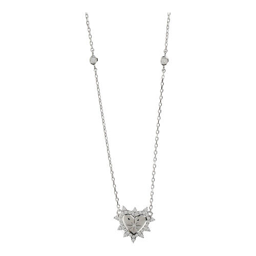 Collier argent 925 coeur zircons blancs Agios 1