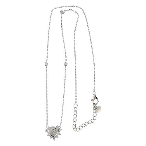 Collier argent 925 coeur zircons blancs Agios 4