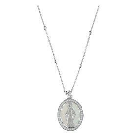 Halskette, 925er Silber, „Gottesmutter von der Wunderbaren Medaille“, Agios