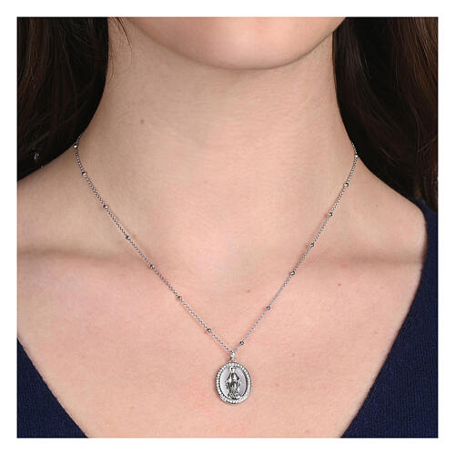 925 silver necklace by Agios with Miraculous Medal 2