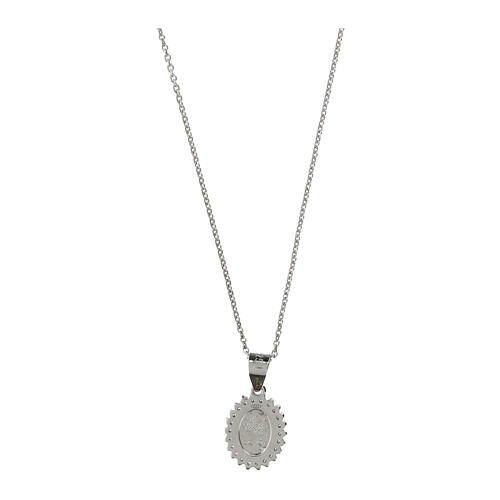 Collier doré Médaille Miraculeuse argent 925 zircons Benedictus 3