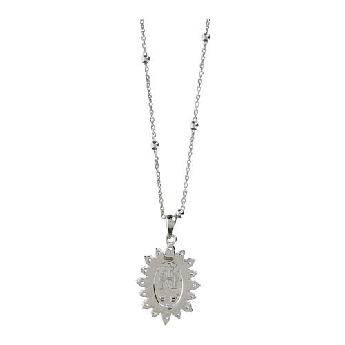Colar Medalha Milagrosa prata 925 zircões Benedictus 3