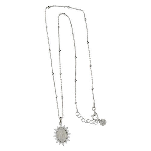 925 Silver Miraculous Mary Necklace with Zircons by Agios 4
