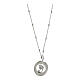 Benedictus necklace with Nativity pendant, 925 silver and rhinestones s1