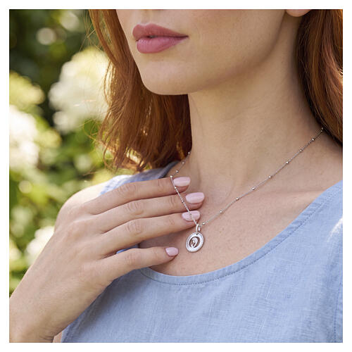 Collier argent 925 Nativité zircons Benedictus 2