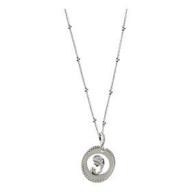 925 Silver Mary and Child Zircons Necklace by Agios