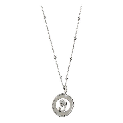 925 Silver Mary and Child Zircons Necklace by Agios 1