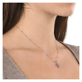 Collana argento 925 croce zirconi bianchi Agios