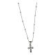 925 Silver Cross Necklace with White Zircons by Agios s1