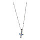 925 Silver Cross Necklace with Blue Zircons by Agios s3