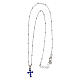 925 Silver Cross Necklace with Blue Zircons by Agios s4