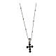 925 Silver Cross Necklace with Black Zircons by Agios s1