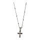 925 Silver Cross Necklace with Black Zircons by Agios s3