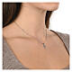 Collier argent 925 croix zircons vert émeraude Agios s2