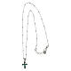 Collier argent 925 croix zircons vert émeraude Agios s4