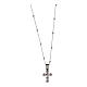 Collier argent 925 croix zircons violets Benedictus s3