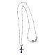 925 Silver Cross Necklace with Purple Zircons by Agios s4