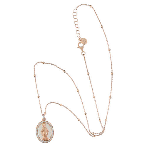 Collier rosé Agios Vierge Miraculeuse argent 925 3