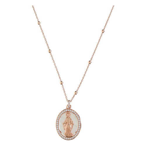 Collana rose' Agios Madonna Miracolosa argento 925 1