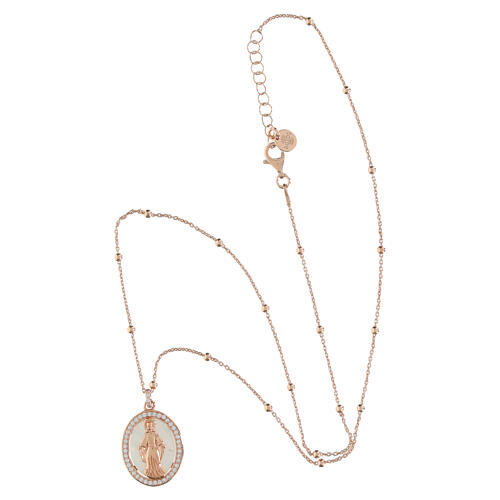 Collana rose' Agios Madonna Miracolosa argento 925 4