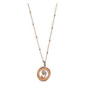 Collana oro rosa Natività zirconi argento 925 Agios