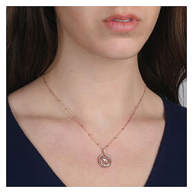 Collana oro rosa Natività zirconi argento 925 Agios