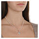 Rose pearl Miraculous Mary necklace 925 silver, Agios s2