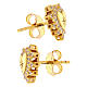 Gold plated stud earrings by Agios, heart with white rhinestones s3