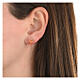 Boucles d'oreilles dorées croix zircons oranges Agios s2