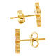 Boucles d'oreilles dorées croix zircons oranges Agios s3