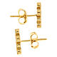 Gold plated earrings by Agios, cross of white rhinestones s3