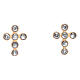 Golden Crosses Earrings with White Zirconia, Agios s1