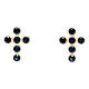 Golden Cross Earrings with Black Zircons by Agios s1