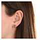 Gold plated earrings by Agios, cross of emerald rhinestones s2