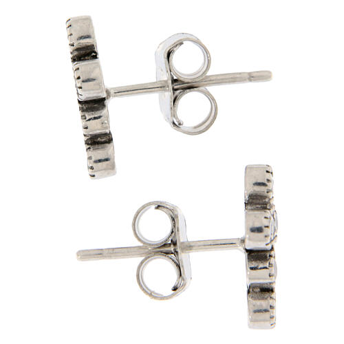 Agios earrings of 925 silver, cross of white rhinestones 3