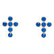 Agios silver cross earrings with blue zirconia s1