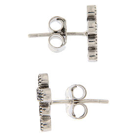 Boucles d'oreilles argent croix zircons noirs Agios