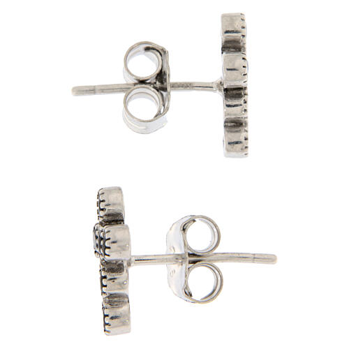 Boucles d'oreilles argent croix zircons noirs Agios 2